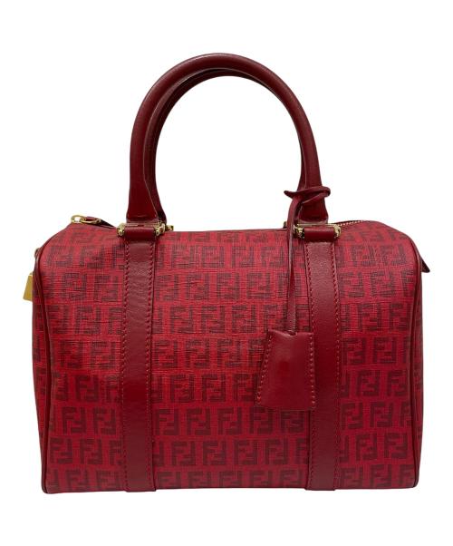 FENDI（フェンディ）FENDI (フェンディ) ズッキーノ柄 ミニボストンバッグ レッドの古着・服飾アイテム