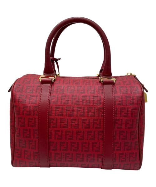 FENDI（フェンディ）FENDI (フェンディ) ズッキーノ柄 ミニボストンバッグ レッドの古着・服飾アイテム