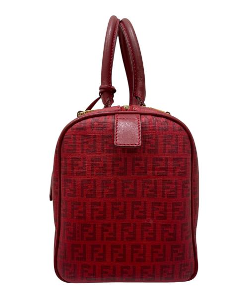 FENDI（フェンディ）FENDI (フェンディ) ズッキーノ柄 ミニボストンバッグ レッドの古着・服飾アイテム