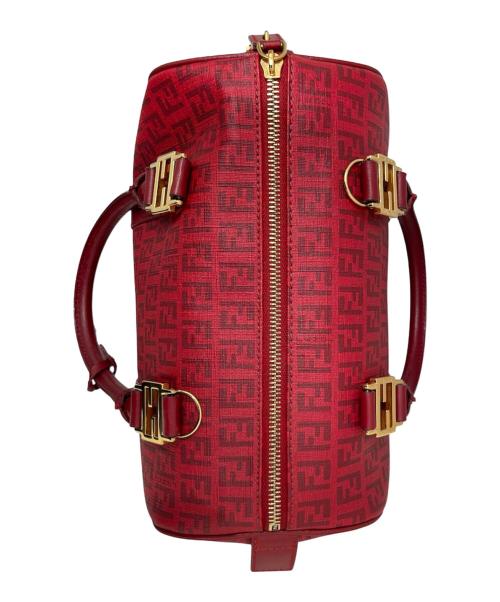 FENDI（フェンディ）FENDI (フェンディ) ズッキーノ柄 ミニボストンバッグ レッドの古着・服飾アイテム