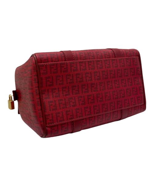 FENDI（フェンディ）FENDI (フェンディ) ズッキーノ柄 ミニボストンバッグ レッドの古着・服飾アイテム