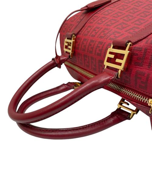 FENDI（フェンディ）FENDI (フェンディ) ズッキーノ柄 ミニボストンバッグ レッドの古着・服飾アイテム