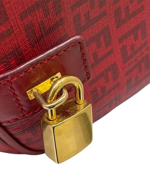 FENDI（フェンディ）FENDI (フェンディ) ズッキーノ柄 ミニボストンバッグ レッドの古着・服飾アイテム
