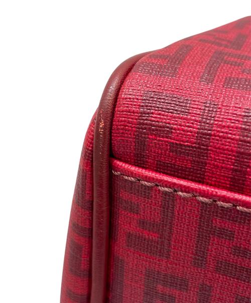 FENDI（フェンディ）FENDI (フェンディ) ズッキーノ柄 ミニボストンバッグ レッドの古着・服飾アイテム