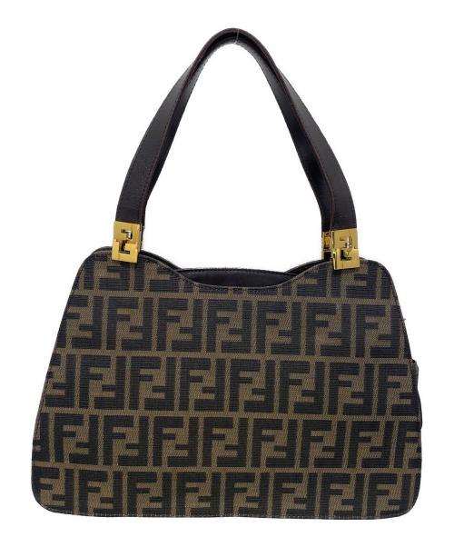 FENDI（フェンディ）FENDI (フェンディ) FFロゴハンドバッグ ブラウンの古着・服飾アイテム