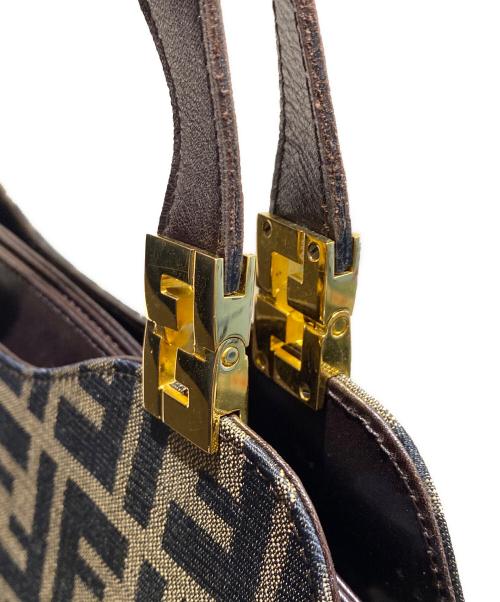 FENDI（フェンディ）FENDI (フェンディ) FFロゴハンドバッグ ブラウンの古着・服飾アイテム