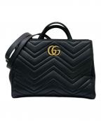 GUCCIグッチ）の古着「GGマーモント 2WAYショルダーバッグ」｜ブラック