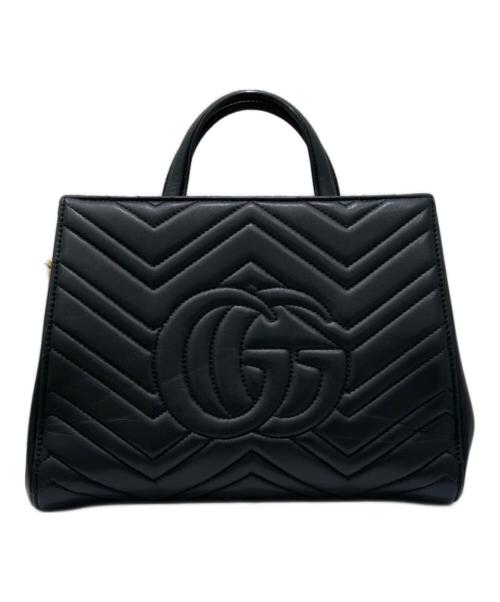 GUCCI（グッチ）GUCCI (グッチ) GGマーモント 2WAYショルダーバッグ ブラックの古着・服飾アイテム