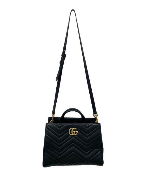 GUCCI（グッチ）GUCCI (グッチ) GGマーモント 2WAYショルダーバッグ ブラックの古着・服飾アイテム