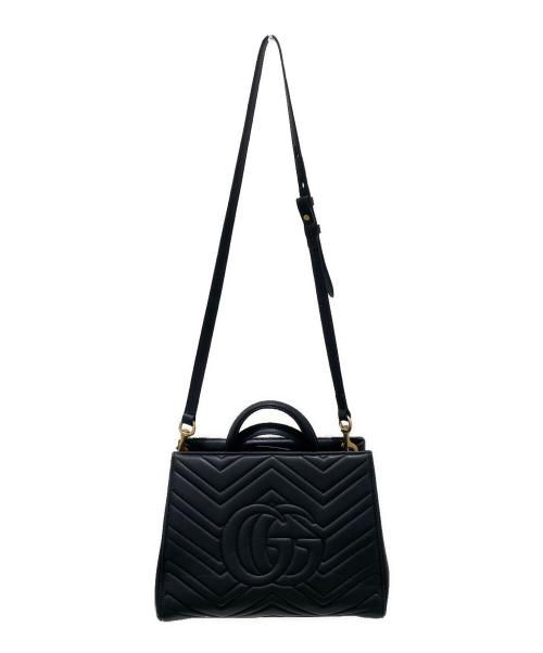 GUCCI（グッチ）GUCCI (グッチ) GGマーモント 2WAYショルダーバッグ ブラックの古着・服飾アイテム
