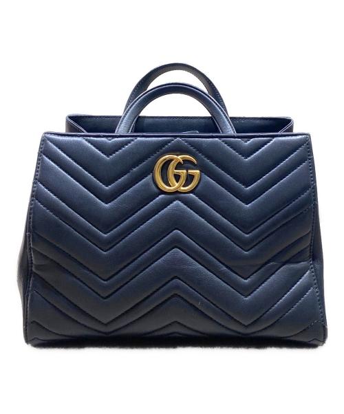 GUCCI（グッチ）GUCCI (グッチ) GGマーモント 2WAYショルダーバッグ ブラックの古着・服飾アイテム