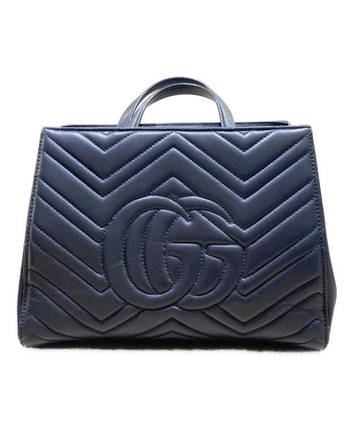 GUCCI（グッチ）GUCCI (グッチ) GGマーモント 2WAYショルダーバッグ ブラックの古着・服飾アイテム