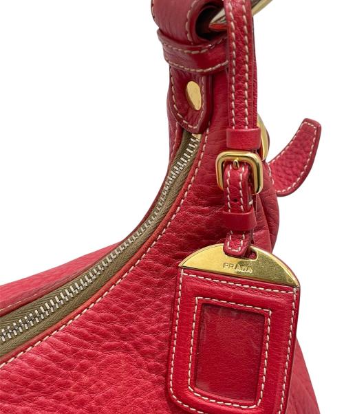 PRADA（プラダ）PRADA (プラダ) ヴィッテロダイノ ホーボーバッグ レッドの古着・服飾アイテム
