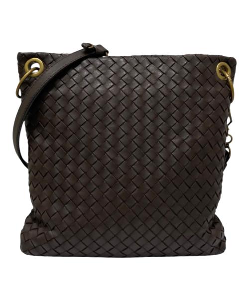 BOTTEGA VENETA（ボッテガベネタ）BOTTEGA VENETA (ボッテガベネタ) イントレチャート ショルダーバッグ ブラウンの古着・服飾アイテム