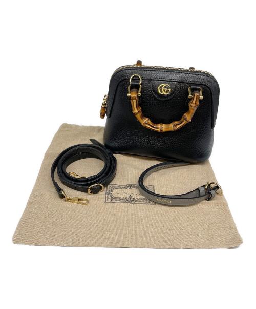 GUCCI（グッチ）GUCCI (グッチ) ダイアナミニショルダーバッグ ブラックの古着・服飾アイテム