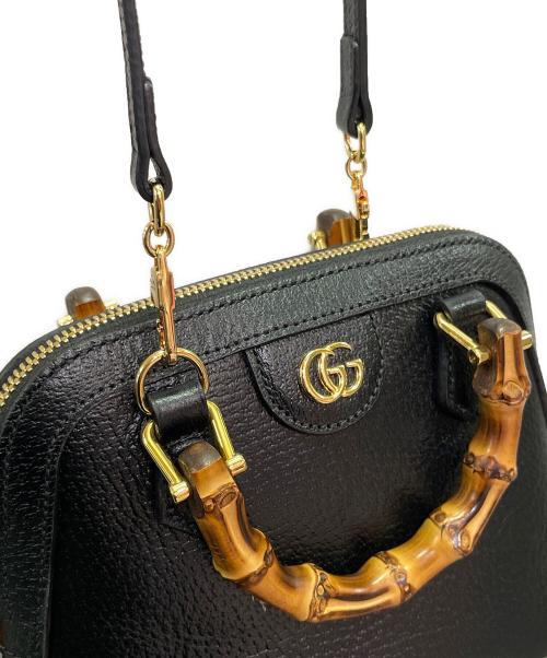 GUCCI（グッチ）GUCCI (グッチ) ダイアナミニショルダーバッグ ブラックの古着・服飾アイテム