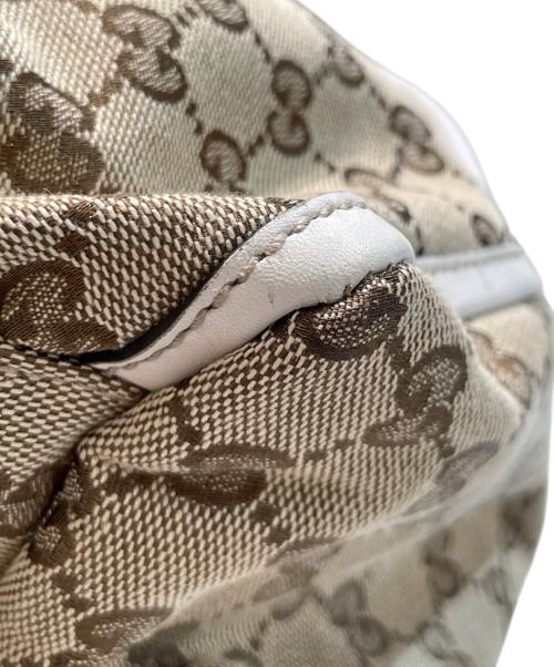 GUCCI（グッチ）GUCCI (グッチ) アビー GGキャンバスレザー ワンショルダーバッグ ホワイト×ベージュの古着・服飾アイテム
