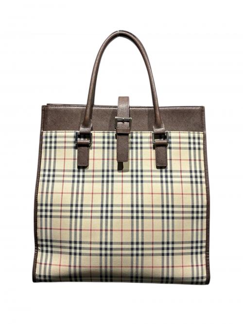 BURBERRY（バーバリー）BURBERRY (バーバリー) トートバッグ ベージュ×ブラウン サイズ:-の古着・服飾アイテム