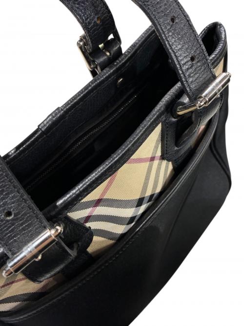 BURBERRY（バーバリー）BURBERRY (バーバリー) ノバチェックトートバッグ ブラック×ベージュ サイズ:-の古着・服飾アイテム