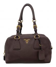 PRADA（プラダ）の古着「ミニボストンバッグ」｜ブラウン