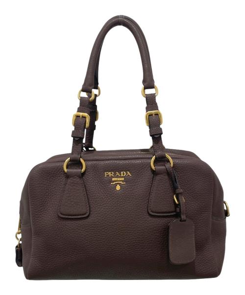 PRADA（プラダ）PRADA (プラダ) ミニボストンバッグ ブラウンの古着・服飾アイテム