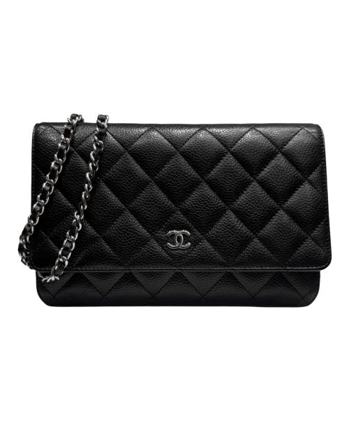 CHANEL（シャネル）CHANEL (シャネル) マトラッセチェーンショルダーウォレット ブラック サイズ:-の古着・服飾アイテム