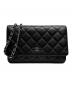 CHANEL（シャネル）の古着「マトラッセチェーンショルダーウォレット」｜ブラック