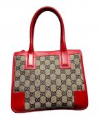 GUCCIグッチ）の古着「ハンドバッグ」｜ベージュ×レッド