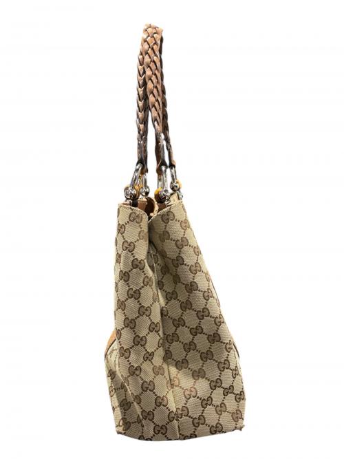 GUCCI（グッチ）GUCCI (グッチ) ハンドバッグ/232947 ベージュ×ブラウン サイズ:-の古着・服飾アイテム