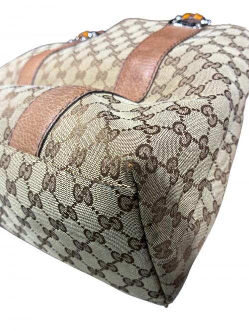 GUCCI（グッチ）GUCCI (グッチ) ハンドバッグ/232947 ベージュ×ブラウン サイズ:-の古着・服飾アイテム
