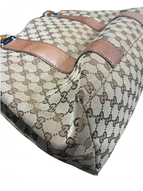 GUCCI（グッチ）GUCCI (グッチ) ハンドバッグ/232947 ベージュ×ブラウン サイズ:-の古着・服飾アイテム