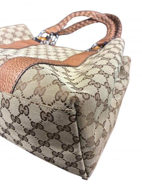GUCCI（グッチ）GUCCI (グッチ) ハンドバッグ/232947 ベージュ×ブラウン サイズ:-の古着・服飾アイテム