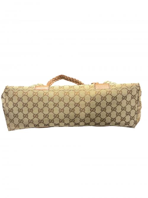 GUCCI（グッチ）GUCCI (グッチ) ハンドバッグ/232947 ベージュ×ブラウン サイズ:-の古着・服飾アイテム
