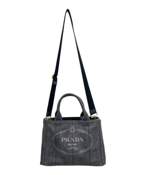PRADA（プラダ）PRADA (プラダ) カナパミニ 2WAYバッグ 1BG439 デニムグレー サイズ:ミニの古着・服飾アイテム