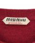 中古・古着 MIU MIU (ミュウミュウ) ボーダーロゴニット ベージュ×レッド サイズ:40：88000円