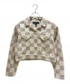 LOUIS VUITTONルイ ヴィトン）の古着「ダミエ アズール デニム トラッカージャケット/Damier Azur Denim Trucker Jacket」｜ベージュ