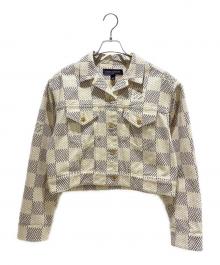 LOUIS VUITTON（ルイ ヴィトン）の古着「ダミエ アズール デニム トラッカージャケット/Damier Azur Denim Trucker Jacket」｜ベージュ