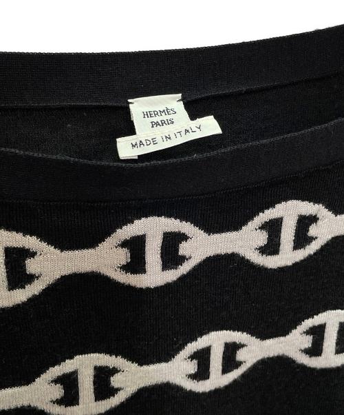 HERMES（エルメス）HERMES (エルメス) シェーヌダンクルニット ブラック サイズ:40の古着・服飾アイテム