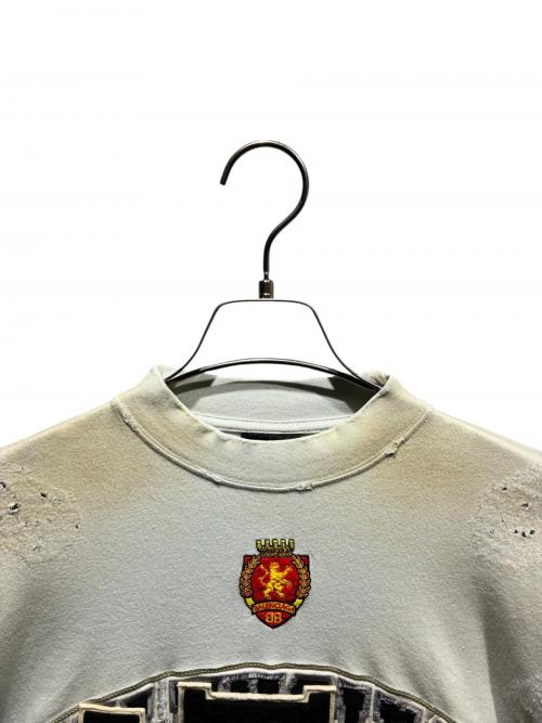 BALENCIAGA（バレンシアガ）BALENCIAGA (バレンシアガ) クラッシュダスト加工ワッペンTシャツ/739028 TOVN2 ベージュ サイズ:1の古着・服飾アイテム