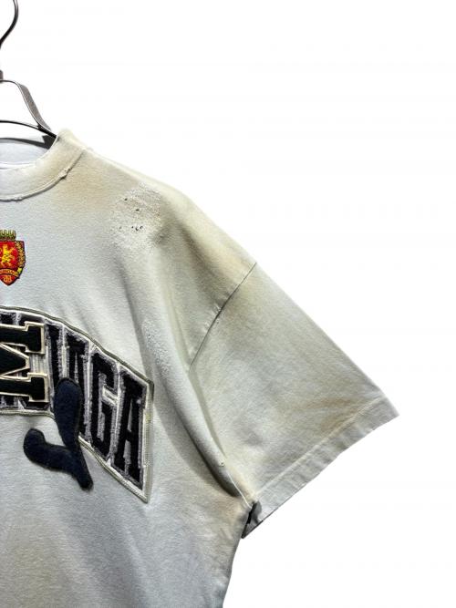 BALENCIAGA（バレンシアガ）BALENCIAGA (バレンシアガ) クラッシュダスト加工ワッペンTシャツ/739028 TOVN2 ベージュ サイズ:1の古着・服飾アイテム