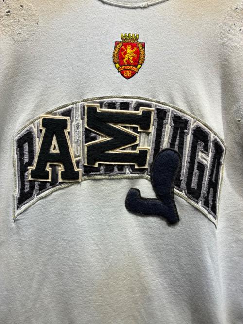 BALENCIAGA（バレンシアガ）BALENCIAGA (バレンシアガ) クラッシュダスト加工ワッペンTシャツ/739028 TOVN2 ベージュ サイズ:1の古着・服飾アイテム