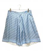 Diorディオール）の古着「Oblique Silk Shorts/オブリーク/013C121A4751シルクハーフパンツ/」｜グレー×ブルー