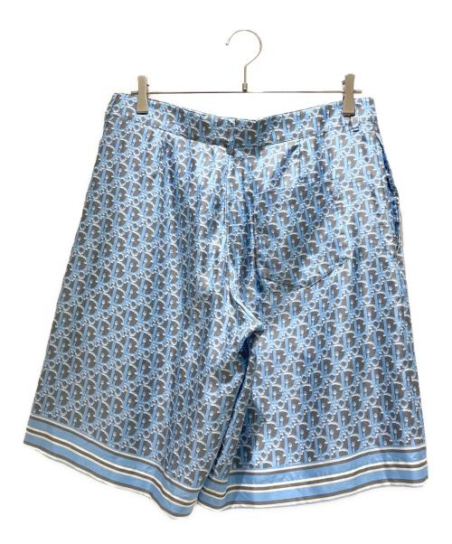 Dior（ディオール）Dior (ディオール) Oblique Silk Shorts/オブリーク/013C121A4751シルクハーフパンツ/ グレー×ブルー サイズ:48の古着・服飾アイテム
