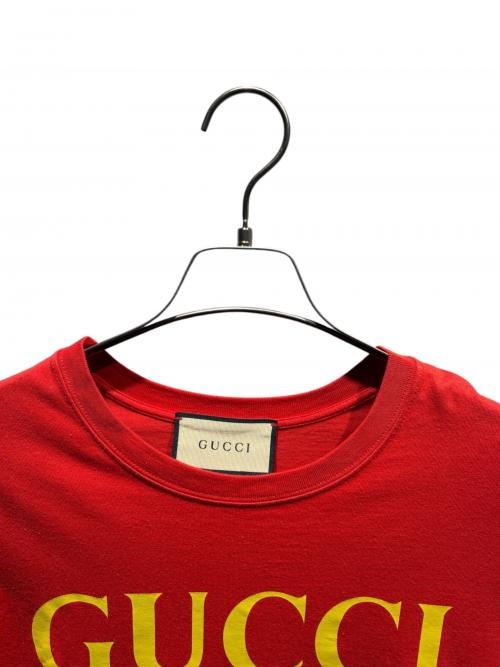 GUCCI（グッチ）GUCCI (グッチ) ロゴTシャツ　717422 XJFHT レッド サイズ:Sの古着・服飾アイテム