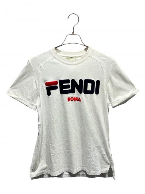FENDI（フェンディ）FENDI (フェンディ) FILA (フィラ) ロゴTシャツ/fs7074 a5h11 ホワイト サイズ:XSの古着・服飾アイテム