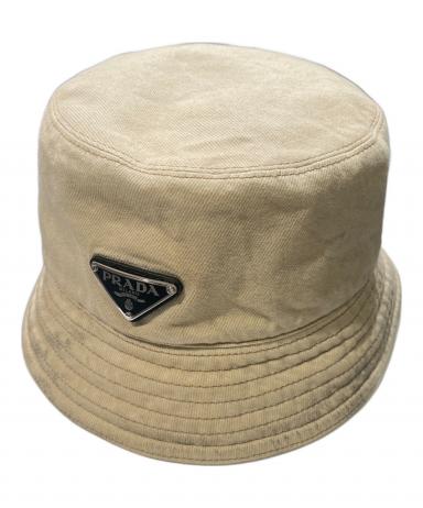 中古・古着通販】PRADA (プラダ) ロゴプレート バケットハット