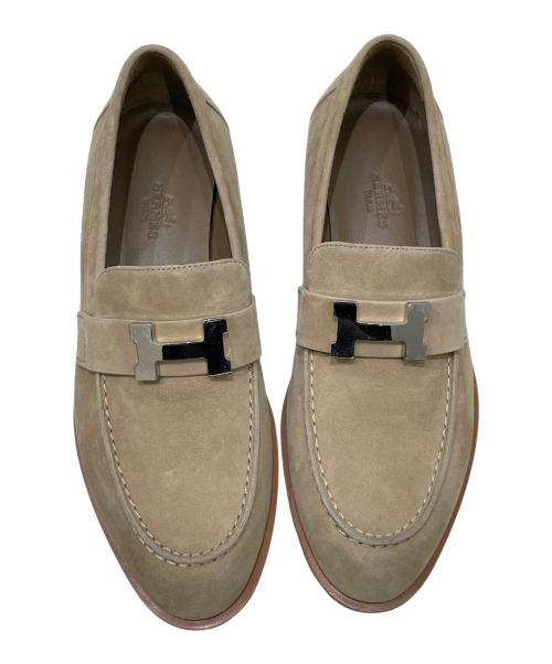 HERMES（エルメス）HERMES (エルメス) スウェードローファー ベージュ サイズ:36 1/2の古着・服飾アイテム
