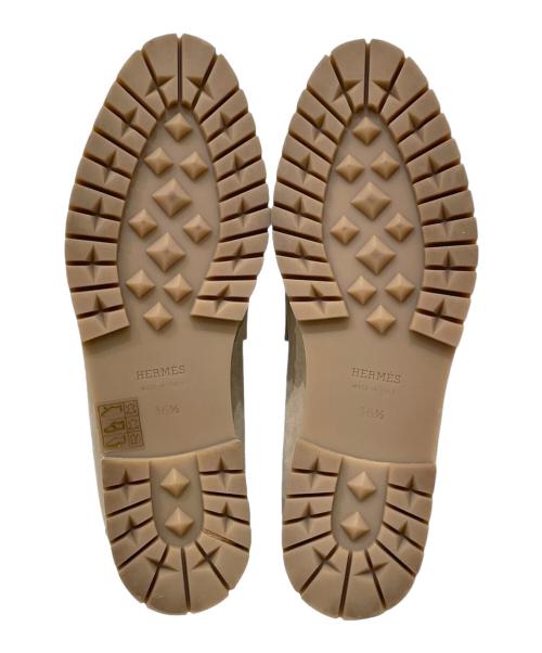 HERMES（エルメス）HERMES (エルメス) スウェードローファー ベージュ サイズ:36 1/2の古着・服飾アイテム