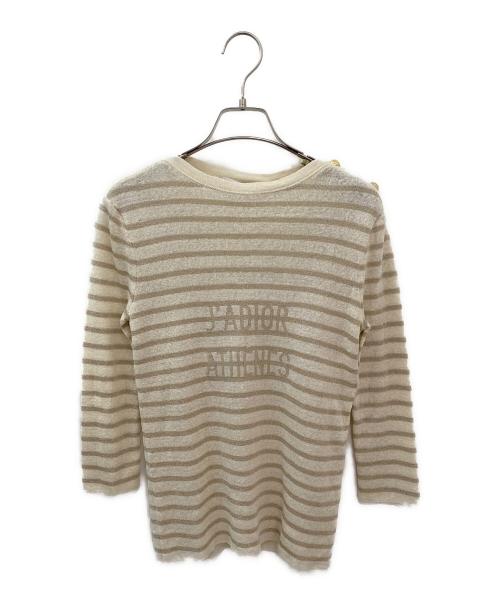 Christian Dior（クリスチャン ディオール）Christian Dior (クリスチャン ディオール) ボーダーニット ベージュ サイズ:38の古着・服飾アイテム