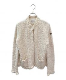 MONCLER（モンクレール）の古着「ツイード切替ダウンジャケット」｜ベージュ